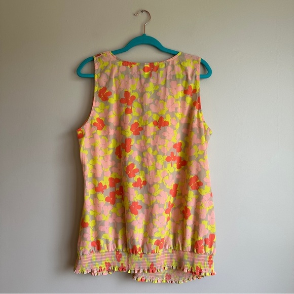 NWT Lane Bryant Tan Yellow and Pink Floral Tank Top 18 - Picture 8 of 9